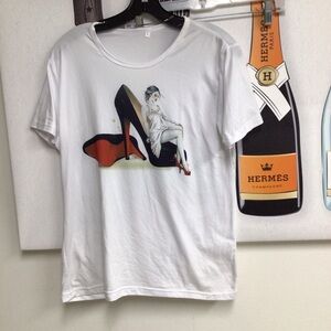 Women's Graphic Tee with Shoe Design